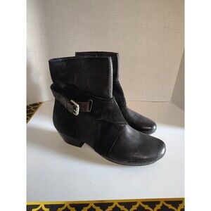 Miz Mooz Elwood Black Leather Suede Boot Size 39 US 8.5- 9
